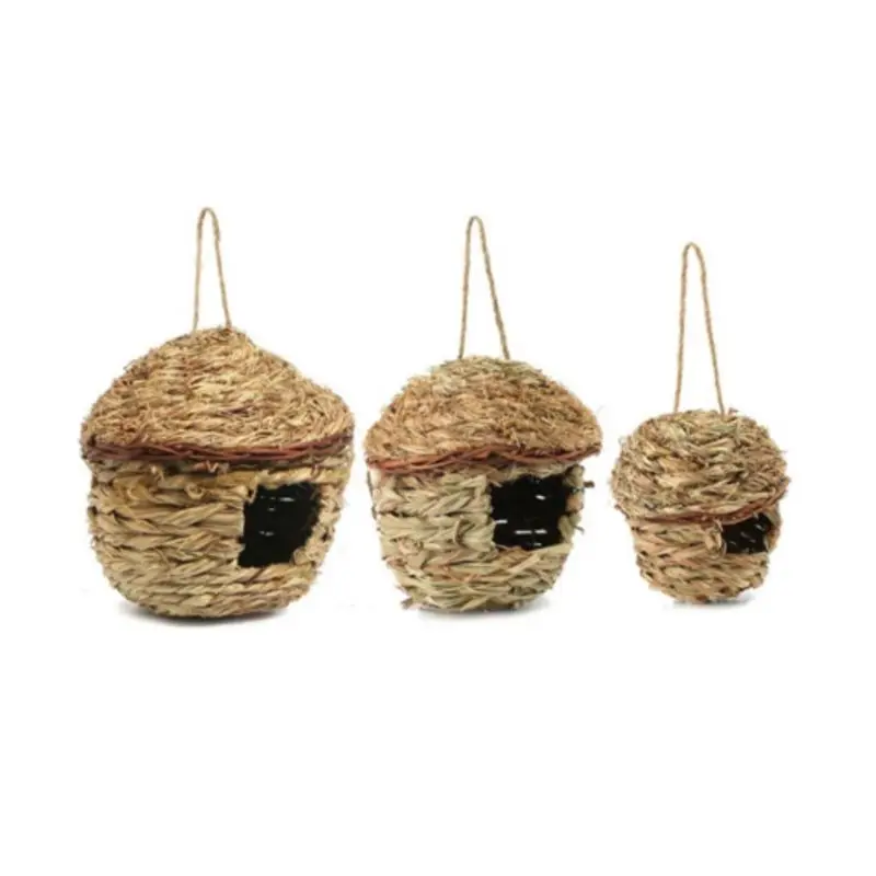 

S/M/L Bird Nest Hand-woven Birdcage Handmade Craft Straw Nesting Cage Ecological Healthy Eco-friendly Birds Nests