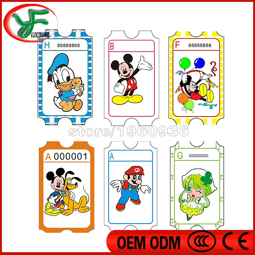 

2000 pcs/lot lottery tickets redemption for amusement park game machine parts