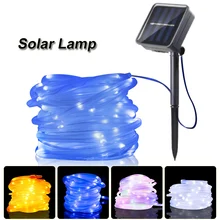 7 м 12 м светодиодный солнечный садовые фонари Уличные декоративные лампы водонепроницаемые канатные трубки светодиодный уличный свет домашняя Рождественская Вечеринка Гирлянды