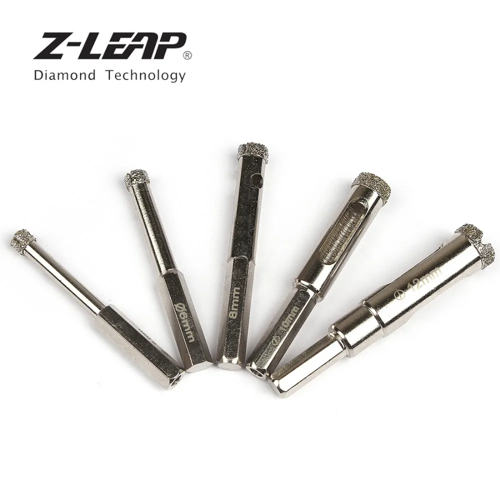 

Z-LEAP 5 pcs Diamond Drill Bit For Glass Core Hole Saw Tile Ceramic Cutter Diamond Hand Tool Hole 4mm-10mm Drill Power Tool Set