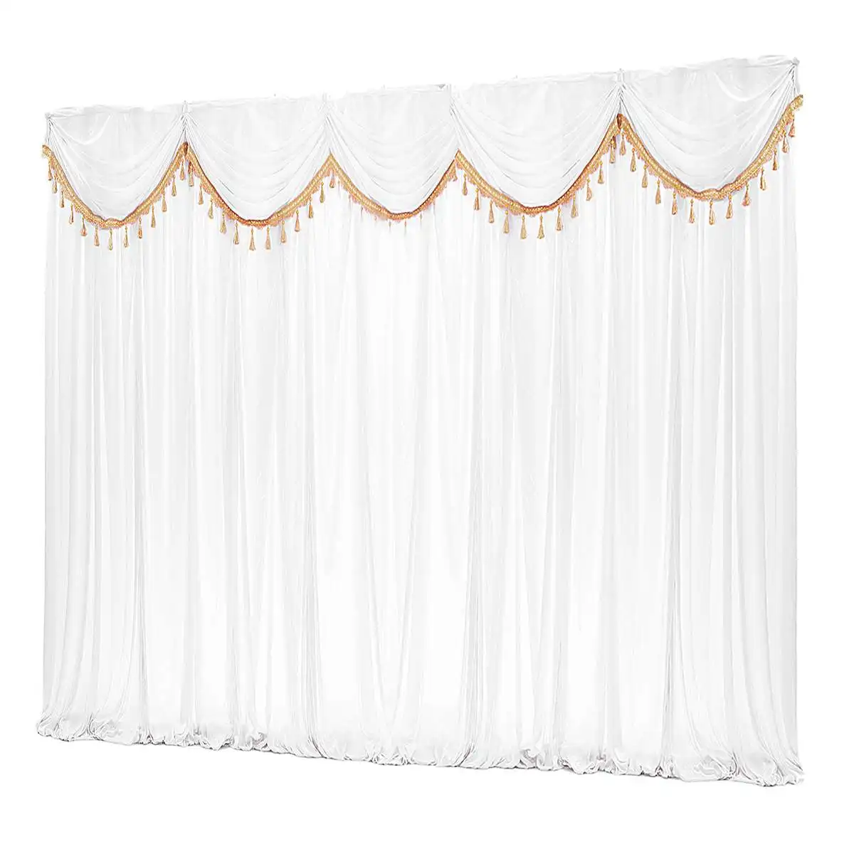 

4 Colors 3X3M Wedding Party Backdrop Curtain Background Decor Silk Hanging Sheer Drape Cloth Removable Swags DIY Decorations