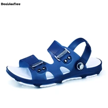 Модные повседневные мужские сандалии на плоской подошве; разноцветная мужская летняя пляжная обувь; дизайнерские шлепанцы с металлическими украшениями; обувь с открытым носком; Z156