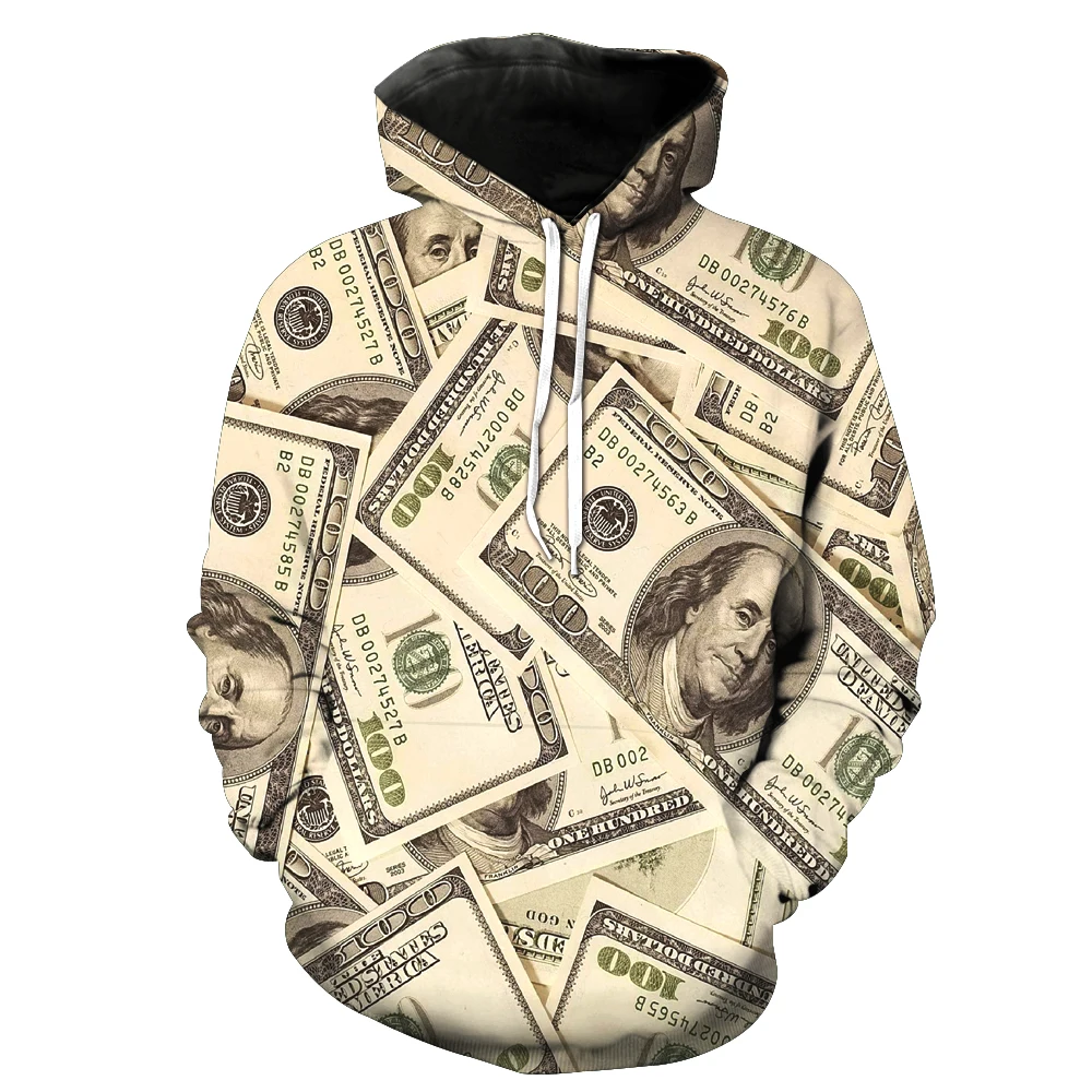 Sweatshirt MenWomen 3d Hoodies Print dollar money rich other pattern Pullover