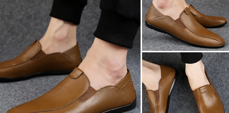 Мужские кожаные туфли ручной работы черного и коричневого цвета; Повседневная Деловая обувь для джентльменов; мужские мокасины; мягкая обувь; лоферы; большие размеры 47
