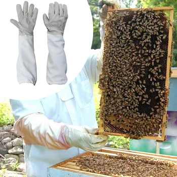 

1 Pair Beekeeping Protective Gloves with Ventilated Long Sleeves Professional Anti Bee for Apiculture Beekeeper Beehive