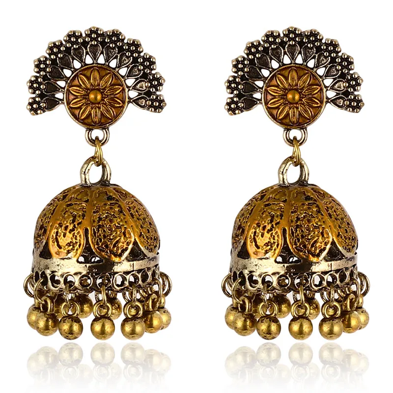 ZOSHI цыганские украшения ретро этнические бронзовые индийские Jhumka маленькие