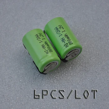 

NEW 6PCS 1.2V 1/2AA rechargeable battery 800mah 1/2 AA ni-mh nimh cell with tab pins for electric shaver razor cordless phone