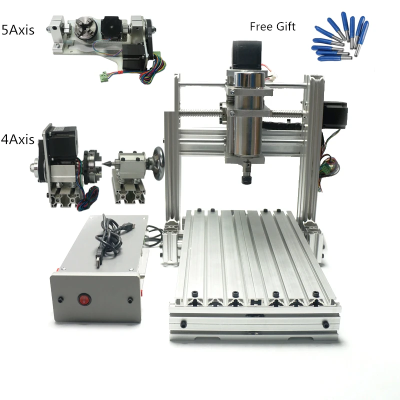 5 оси USB Порты и разъёмы мини ЧПУ 3020 Pcb древесины Алюминий гравировка фрезерный станок Mach3 ER11 цанговый фрезерный станок с ЧПУ(числовым программным управлением) для хобби