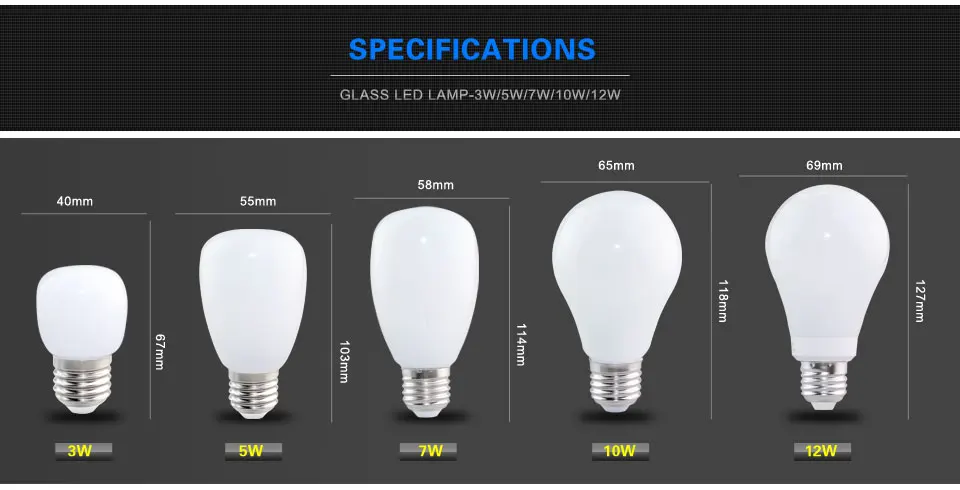 E27 Led Bulb Lampades led Light (8)