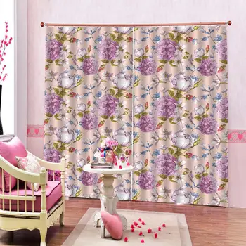 

3d curtains stereoscopic customize photo Flower window curtain for bedroom living room blackout curtains