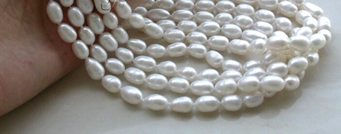 

Jewelr 005810 Wholesale 5str Natural 13mm White Rice Pearl Necklace