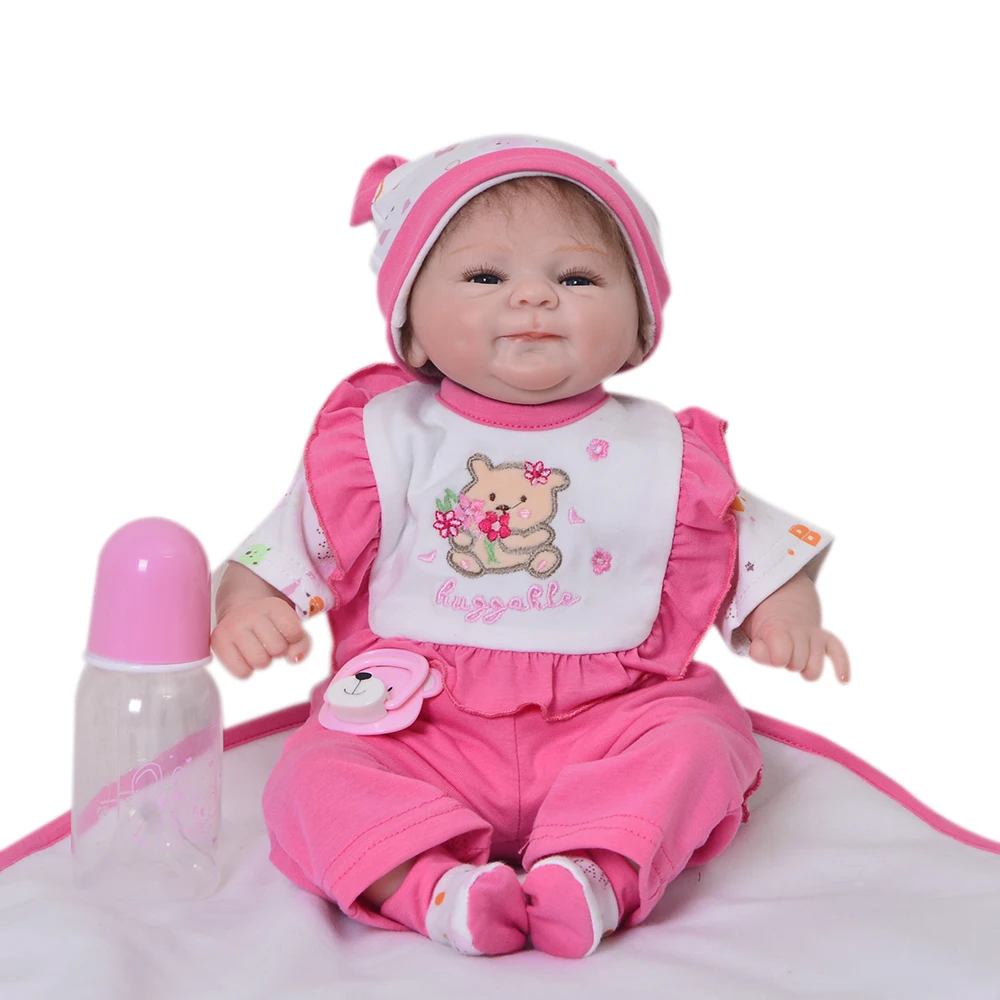  Lifelike 17'' Soft Silicone Reborn Dolls Babies Lifelike 43 cm Baby Toy Touch Real For Girl Lovely Birthday Gifts 2018 Hot Sale