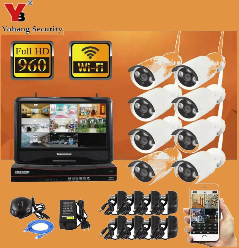 

8CH 960P Wireless NVR Wifi CCTV System 1.3MP Dome Indoor Outdoor IP Camera P2P Video Security Surveillance Kit