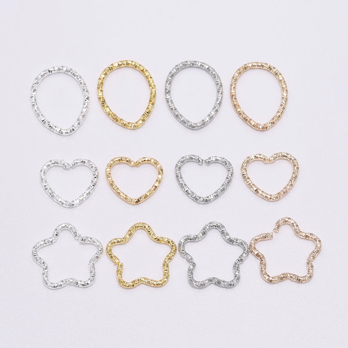 50 Uds 16,5mm estrella de oro anillas, conectores de anillos partidos adornos de artesanía de bricolaje espaciador perlas para joyería encontrar hacer