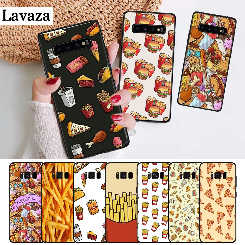 

Lavaza food french fries burger pizza Silicone Case for Samsung S6 Edge S7 S8 Plus S9 S10 S10e Note 8 9 M10 M20 M30