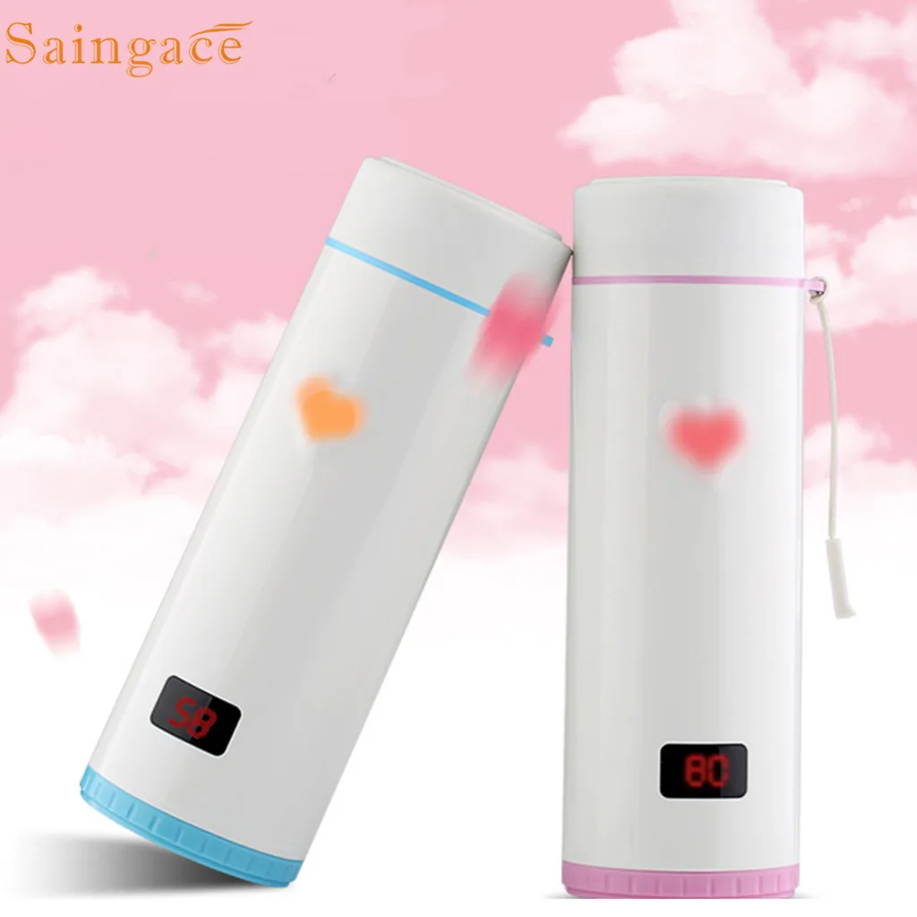

Saingace travel Portable Thermos Cup LED Digital Smart Stainless Steel Flask Thermos Coffee Cup Mug Office Water Bottle 2019 new