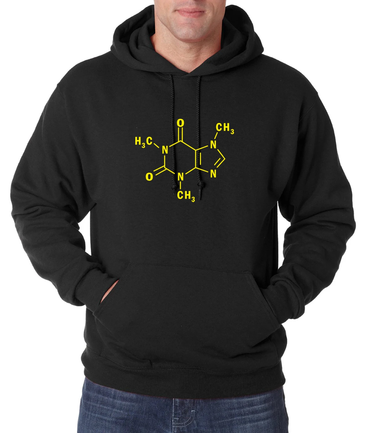 

Adult Sweatshirts Caffeine Molecular Formula Sheldon Men Hoodies 2019 autumn winter style fleece men hoody science hoodie men