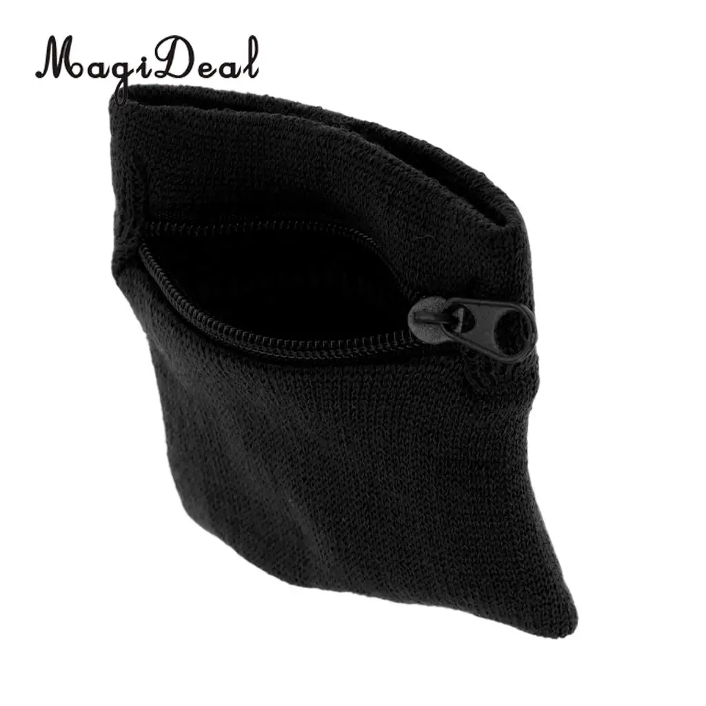 2Pcs Sports Running Wristband Wrist Wallet Zipper Pocket Arm Band for Key Card Holder Storage Bag Badminton Basketball Sweatband