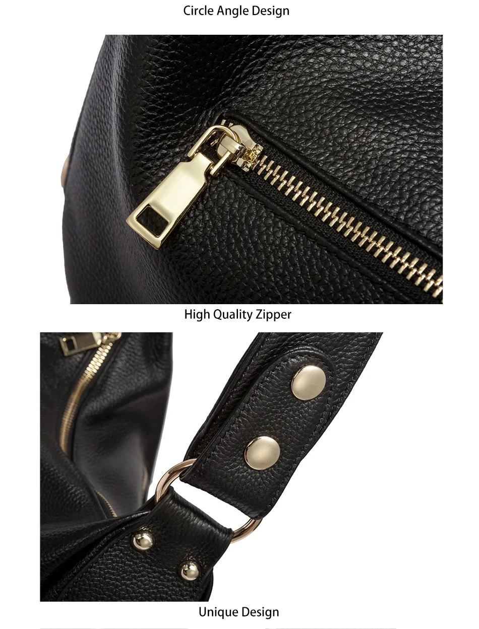 Luxury Genuine Leather Hobo Crossbody Messenger Bag Vibe Handbags