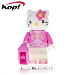 KF532 строительные блоки мультфильмов рисунок «Hello Kitty» Doraemon Микки мышь утка действие Коллекция деталек куклы для детей игрушки