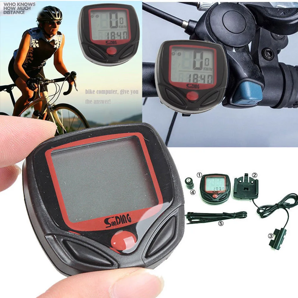 1x 16 Function Riding Digital LCD Clock Stopwatch Multifunctional