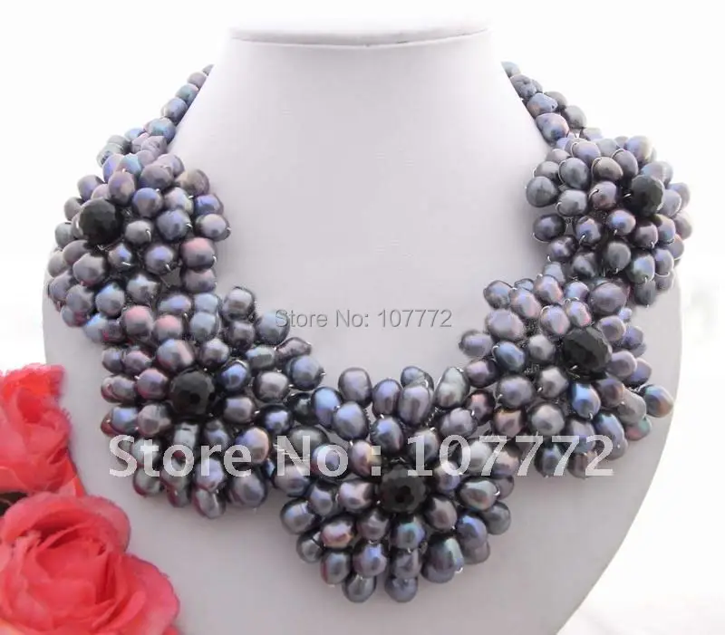 Charming Faceted Agate Cultural Flower Necklace Necklace free shippment