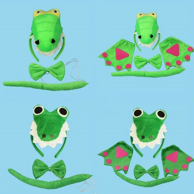 

Dinosaur Crocodile Halloween Animal Ears Hairband Headband Tail Costume Animal Cosplay For Kids Adults Halloween Party Favor
