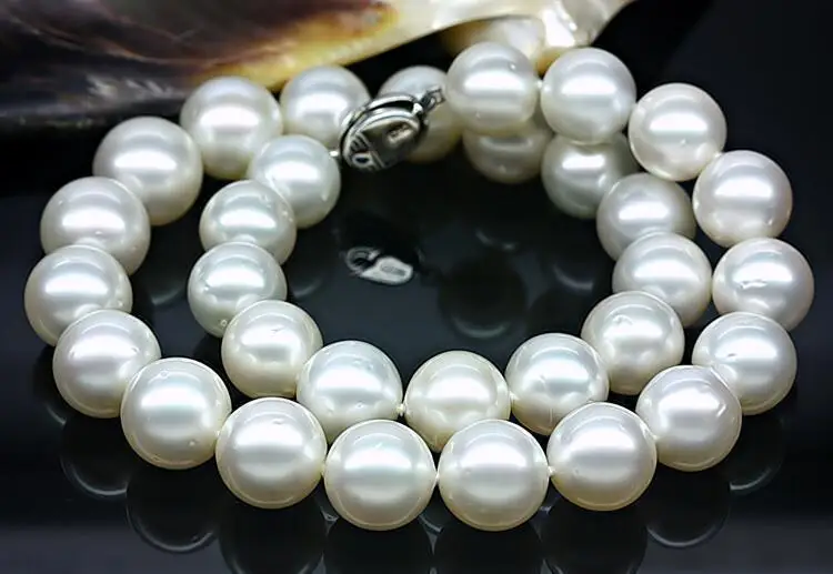 

Wholesale price 16new ^^^HUGE 18"14MM NATURAL SOUTH SEA GENUINE WHITE PEARL NECKLACE GOOD LUSTER AAA