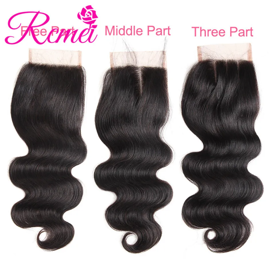 Malaysian Body Wave Hair Bundles With Lace Closure 4 PCS Deal Non Remy Human Hair Natural Black Body Wave Hair Extension Rcmei Malaysian Body Wave Hair Bundles With Lace Closure 4 PCS Deal Non Remy Human Hair Natural Black Body Wave Hair Extension Rcmei