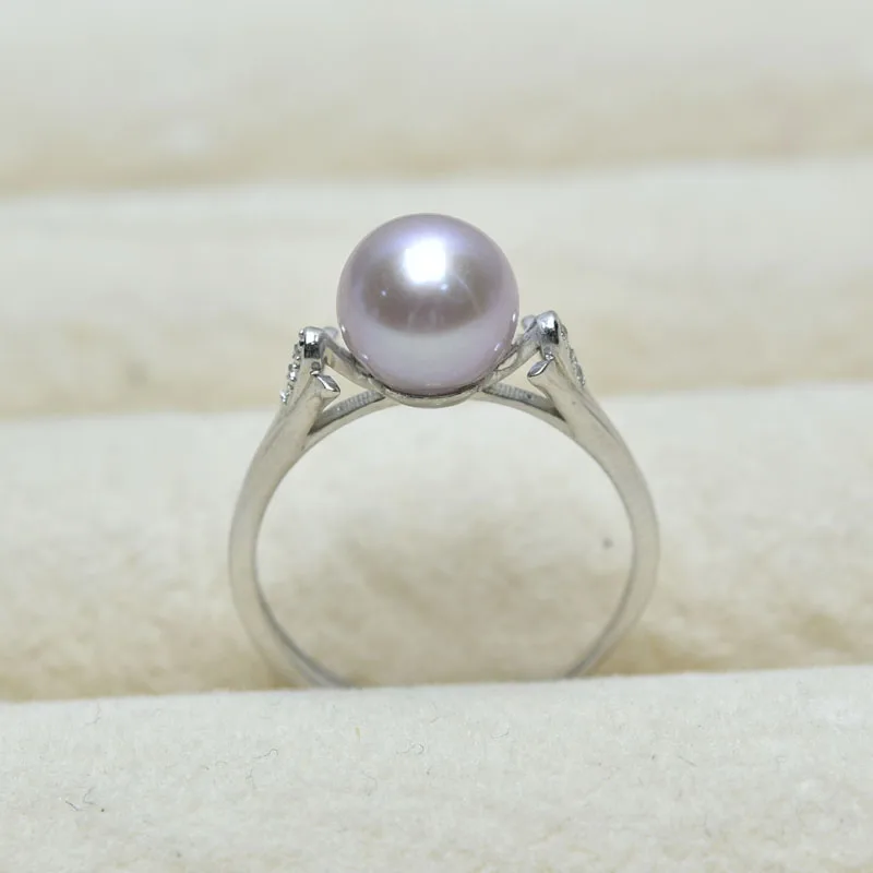 

ZHBORUINI Fashion Pearl Round Ring Pearl Jewelry Natural Freshwater Pearl 925 Sterling Silver Jewelry Rings For Women Wedding