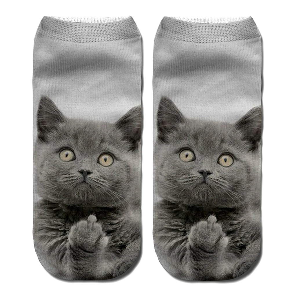 Милые Нескользящие эластичные носки унисекс с 3D рисунком кота для взрослых - Цвет: type 7
