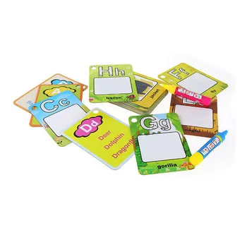 

WOTT English Learning Card Magic Water Drawing Card with 2 Magic Pens Letter Card Painting Board Educational Toys Drawing
