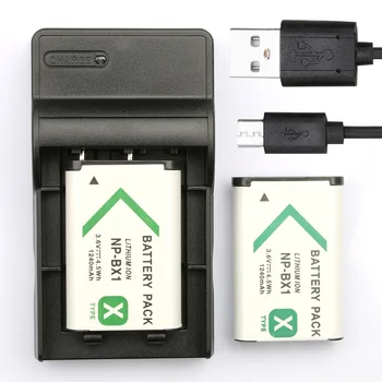 

LANFULANG 2PCS NP-BX1 NP BX1 camera digital battery+Charger for sony HDR-GWP88E HDR-MV1 HDR-PJ240E HDR-CX240E