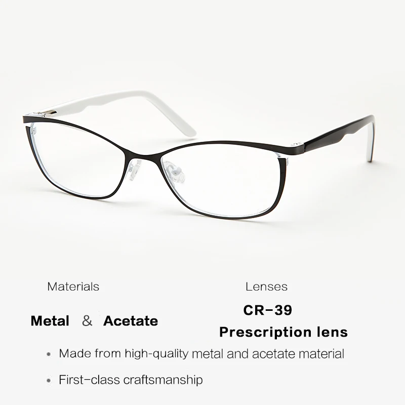 Цена Металлические женские очки кошачьего глаза по рецепту Компьютерные близорукие Oculos de grau feminino armacao Оптические очки для женщин # TWM7553C1