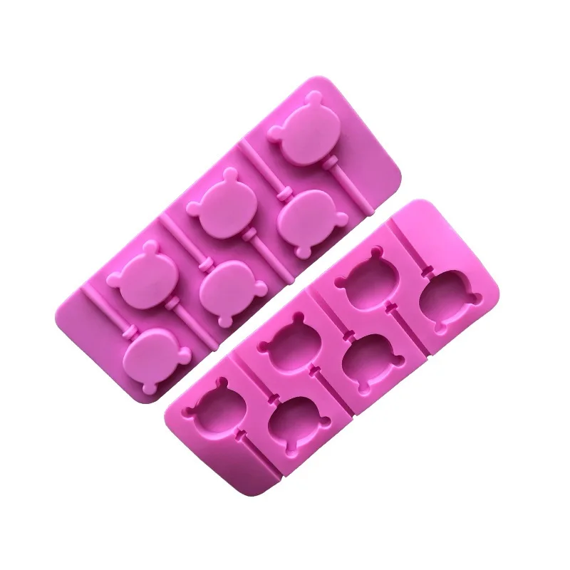 

6 Holes DIY Bear Shape 3D Silicone Lollipop Mold Bakeware Baking Tools Candy Chocolate Gummy Fondant Mold Cake Tools