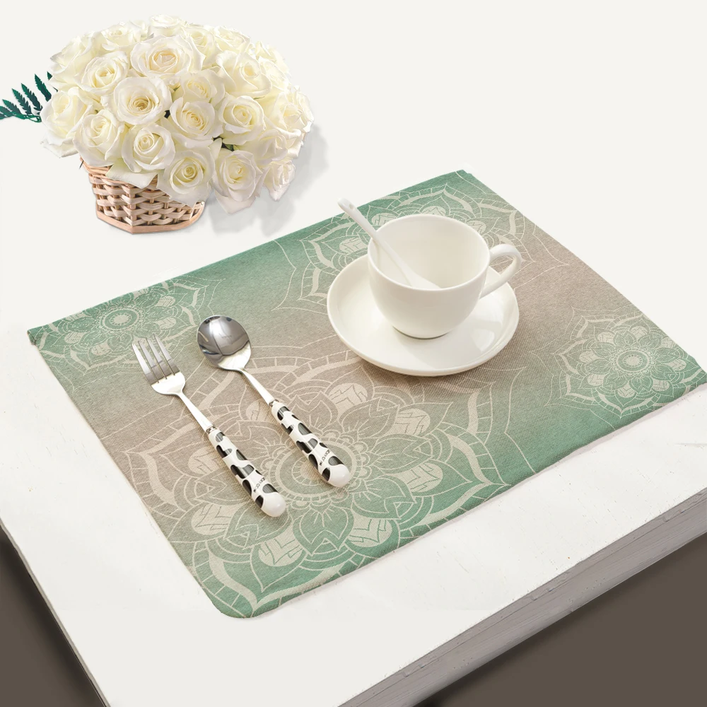 Miracille Mandalas Pattern Fashion Table Placemats for Table Set Cotton Linen Home Accessories Kitchen Pad Coffee Tea Place Mats Miracille Mandalas Pattern Fashion Table Placemats for Table Set Cotton Linen Home Accessories Kitchen Pad Coffee Tea Place Mats
