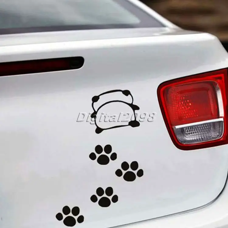 

Car Styling Funny Panda Back Footprint Decals for Car Sticker DIY Stickers On Cars Motocycle Car Door Window Mirror Accessories