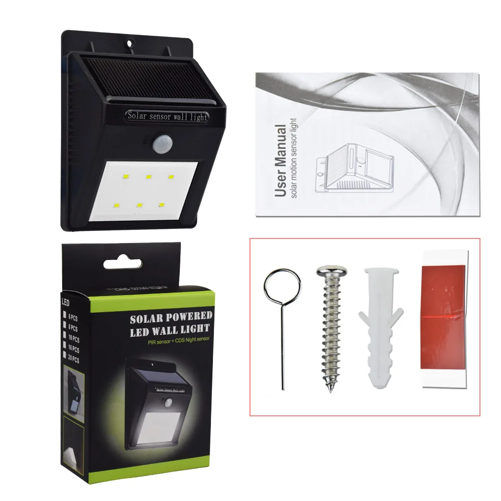 

LED Solar Power PIR Motion Sensor Wall Light Outdoor Waterproof IP65 Energy Saving Street Yard Path Home Garden Security Lamp