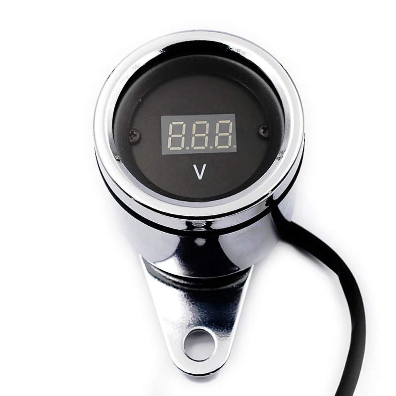 

Retro LED Light motorcycle Voltage meter moto instrument motorbike accessories scooter gauge panel for Harley Davidson Motorbike