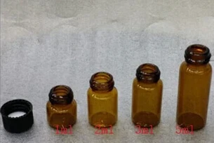 

Lot of 50 5ml brwon Glass Bottles with Black Plastic Screw Cap Empty Vials Sample Jars wholesale