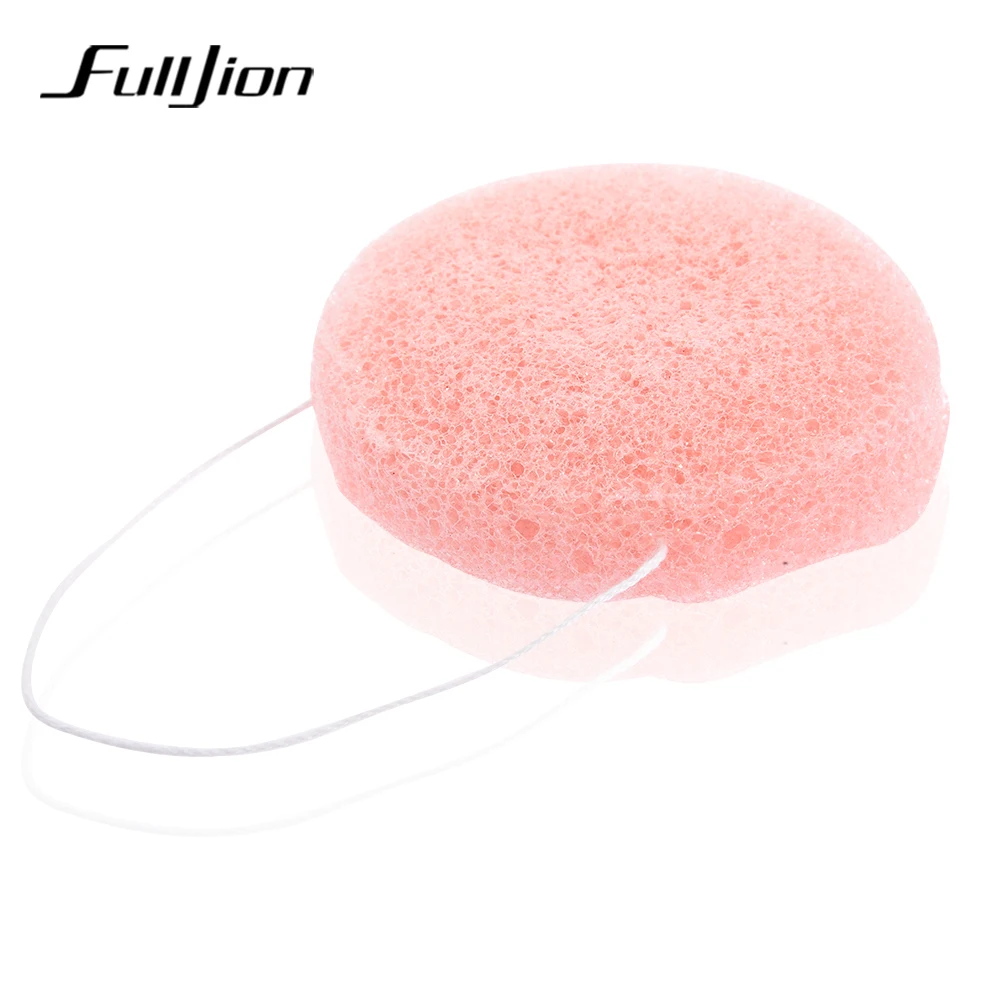 Fulljion 1pcs Konjac Cosmetic Puff Round Shape Face Wash Natural Facial Cleanser Plant Cotton Bamboo Charcoal Wet Sponge Makeup