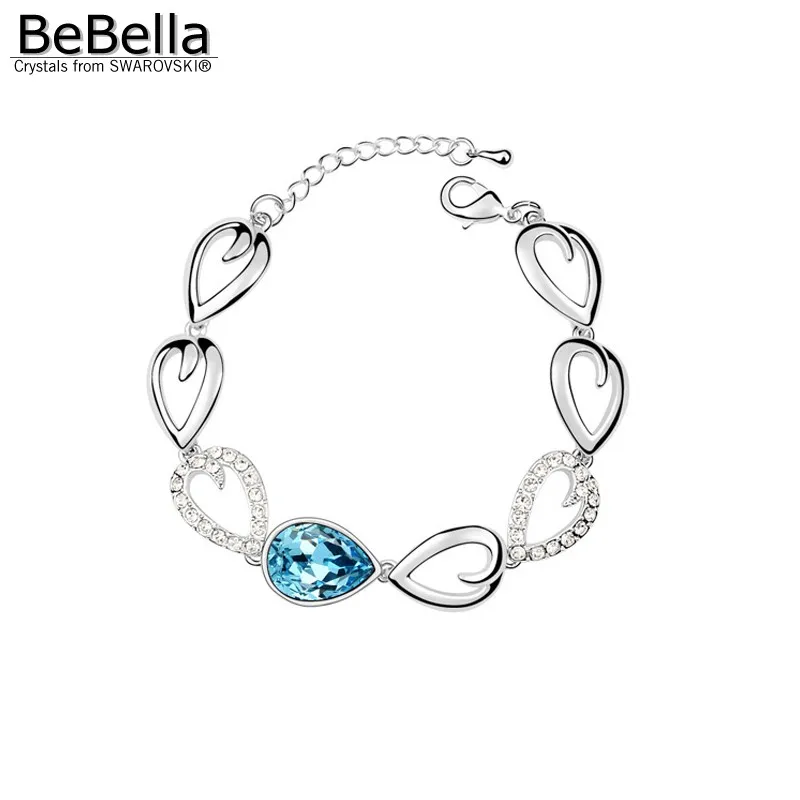 

BeBella water drop crystal bracelet with Crystals from Swarovski elements fashion jewelry for women girls Christmas gift 2018