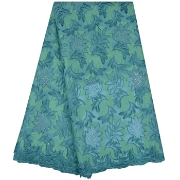 

Swiss Voile Lace Fabric With Stones Embroidery Voile Lace Materials In Switzerland High Quality Cotton Lace Fabric A1134