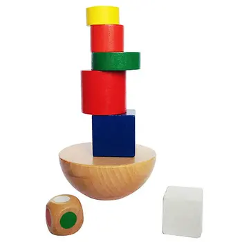 

Small Size Child Blocks Family Game Child Gift Toys Wooden Baby Toys Geometric Blocks Balancing Game Toy
