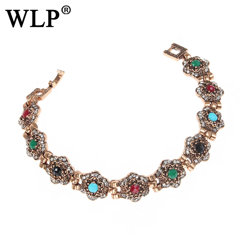 

WLP 2018 New Colorful Bracelets European And American Retro Court Exquisite Luxury Bracelet Dinner Feminine Accessories C0956