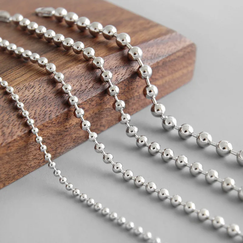 Браслеты-цепочки из стерлингового серебра 925 пробы с геометрическими бусинами для женщин, женские браслеты, модные серебряные браслеты и браслеты, Женские Ювелирные изделия