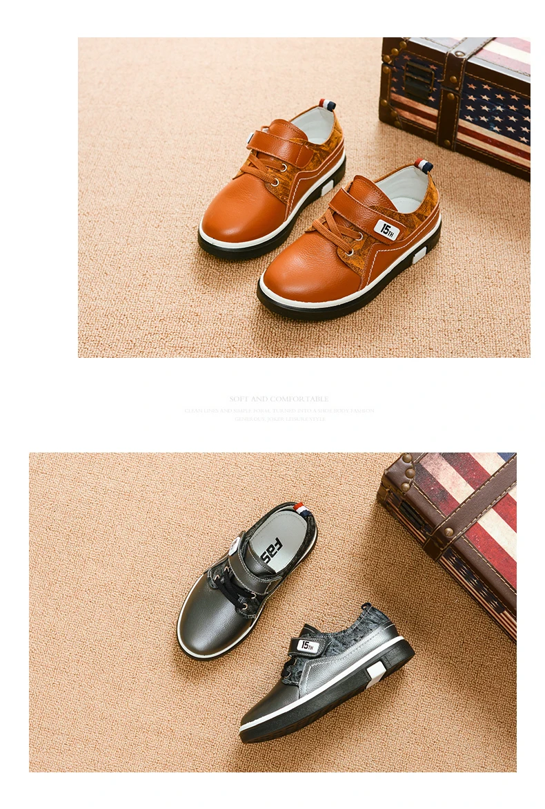 Высококачественная обувь из натуральной кожи для мальчиков; модная детская обувь с мягкой подошвой; Спортивная повседневная обувь для малышей и маленьких детей