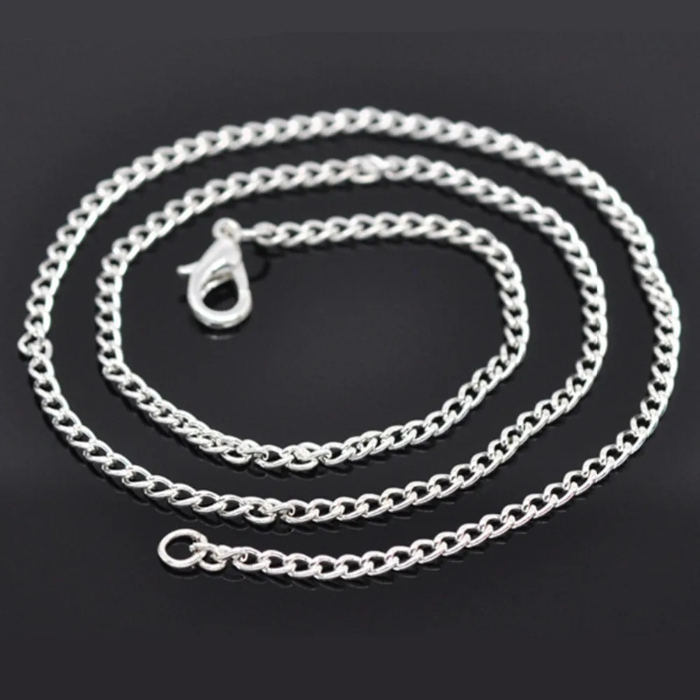 DoreenBeads 12 шт. серебряные ожерелья из звеньев модные цепочки 2x3 мм 18 дюймов (B14102)|chain