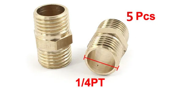 5 шт. 1/4PT до 1/4PT мужской резьба шестигранный ниппель шланг с фитингом разъем