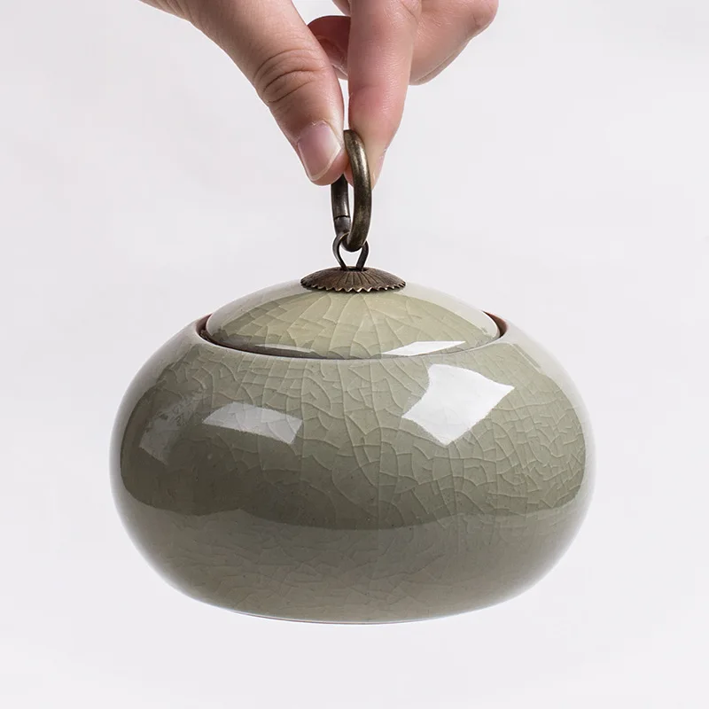 Smell Proof Ceramic Tea Container Fresh-keeping Sealed Coffee Powder Cans Hurb Storage Boxes Portable Travel Tea Bag Organizer
